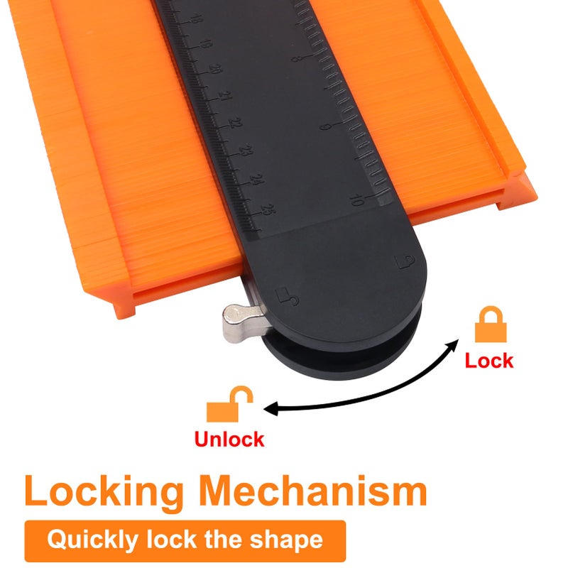 MECHEER 10 Inch Super Gauge Shape and Outline Tool  Contour Gauge Profile Tool with Lock  Measuring Tools Shape Duplicator Woodworking Tools - Image 2